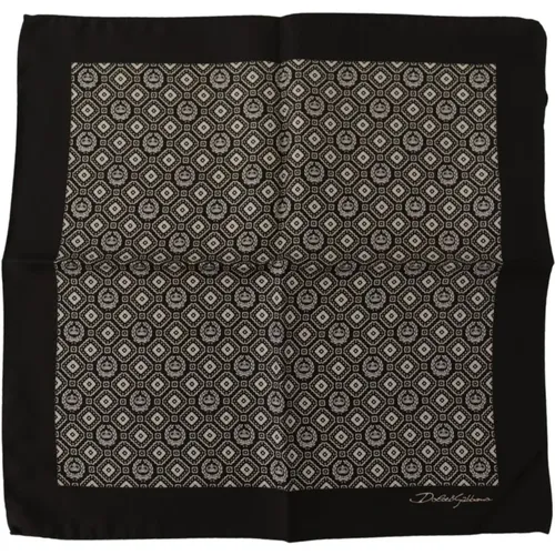 Winter Scarves, male, , Size: ONE SIZE Silk Square Scarf for Men - Dolce & Gabbana - Modalova