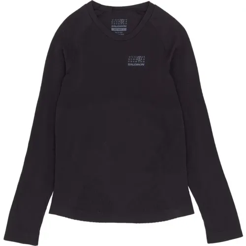 Schwarzer Rundhalsausschnitt Logo Print Pullover , Herren, Größe: L - MM6 Maison Margiela - Modalova