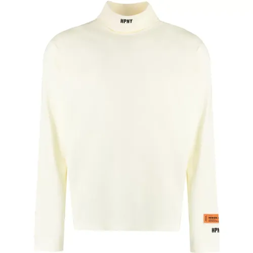 Baumwoll Langarm T-Shirt,Baumwoll Logo Patch Langarmshirt - Heron Preston - Modalova