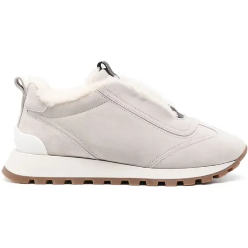 Hellgraue Sneakers - BRUNELLO CUCINELLI - Modalova