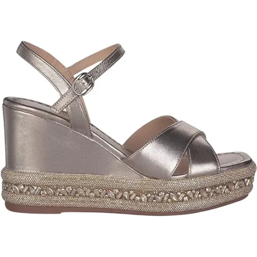 Rhinestone Wedge Sandal , female, Sizes: 7 UK, 4 UK, 6 UK, 5 UK, 8 UK, 3 UK - Alma en Pena - Modalova