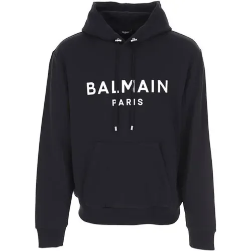 Schwarzer Sweatshirt mit Logo , Herren, Größe: L - Balmain - Modalova