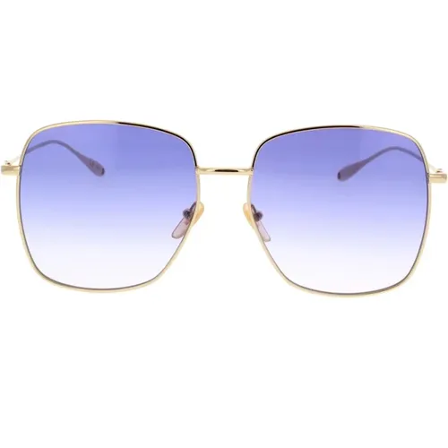 Goldene Oversize Sonnenbrille mit quadratischer Form und Tieranhängern , Damen, Größe: 59 MM - Gucci - Modalova