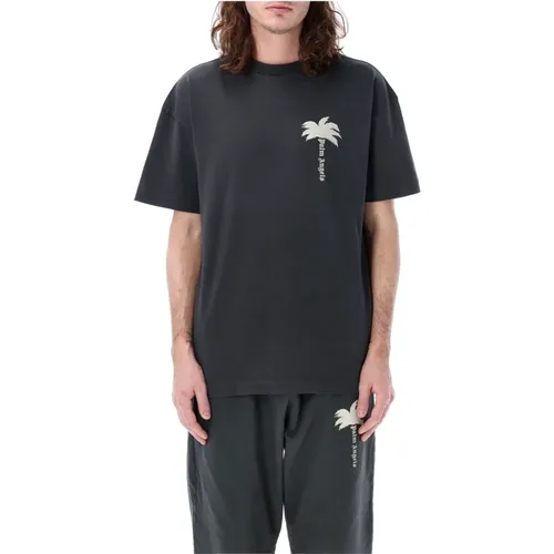 Graues Palm Tree T-Shirt , Herren, Größe: M - Palm Angels - Modalova