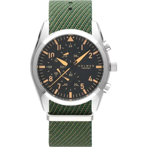 Adventurer Chronograph Watch , male, Sizes: ONE SIZE - Holmen Copenhagen - Modalova