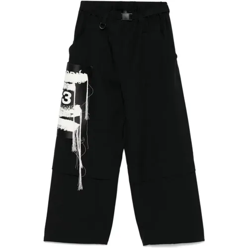 Wide Trousers, male, , Size: M Belted Pants with Concealed Fly - Y-3 - Modalova