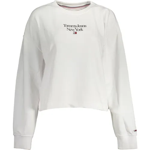 Weißer Langarm-Sweatshirt Bestickt Druck , Damen, Größe: XL - Tommy Hilfiger - Modalova