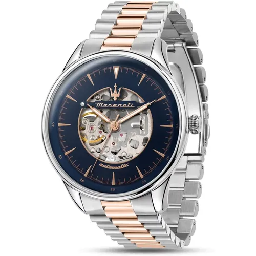 Skeleton Tradition Stainless Steel Watch , male, Sizes: ONE SIZE - Maserati - Modalova