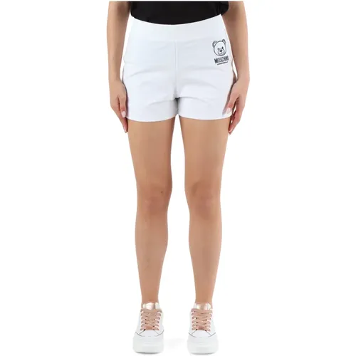 Stretch Cotton Logo Print Sporty Shorts , female, Sizes: M, L, S, XS - Moschino - Modalova