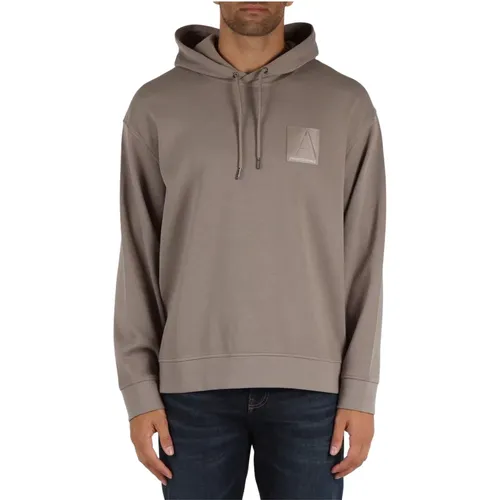 Kapuzen-Sweatshirt aus Baumwoll-Piqué , Herren, Größe: S - Armani Exchange - Modalova