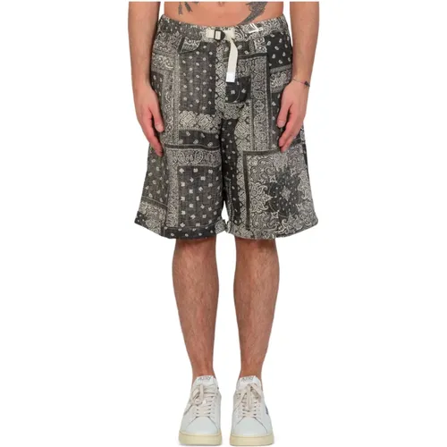 Bandanna Leinen Shorts in 199 - White Sand - Modalova