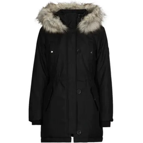 Winter Pelz Parka Schwarz , Damen, Größe: XS - Only - Modalova