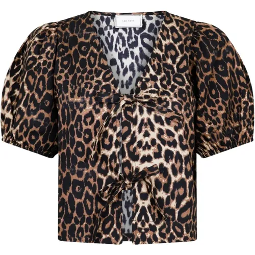 Leopard Print Blouse Bianca Leo , female, Sizes: XS, L, 2XL, M, XL - NEO NOIR - Modalova