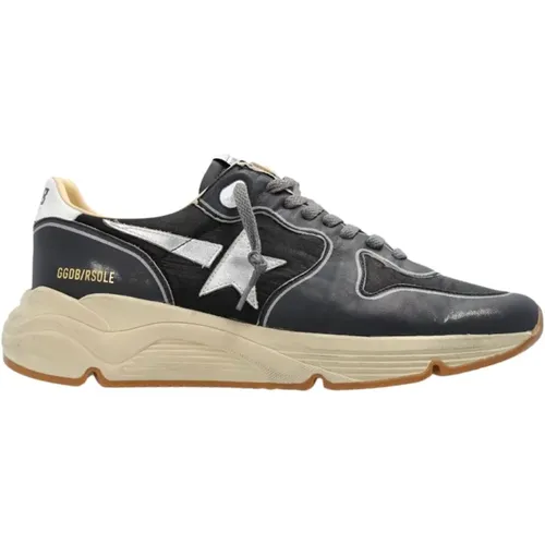 Blue Nylon Running Calf Sneakers , male, Sizes: 11 UK - Golden Goose - Modalova