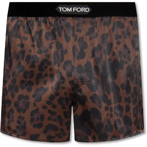 Seidenboxershorts mit Logo , Herren, Größe: L - Tom Ford - Modalova