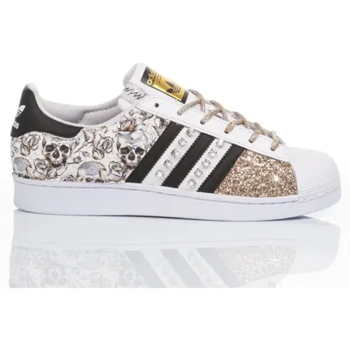 Handmade White Gold Sneakers , female, Sizes: 4 1/3 UK, 6 1/3 UK, 2 1/2 UK, 5 2/3 UK, 3 2/3 UK, 7 2/3 UK, 8 1/3 UK, 5 UK, 7 UK, 3 UK - Adidas - Modalova