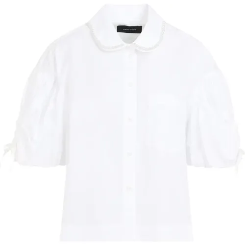 Weiße Puffärmel-Boxy-Bluse , Damen, Größe: 3XS - Simone Rocha - Modalova