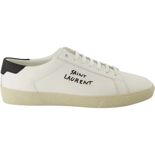 Sleek Leather Sneakers for Men , male, Sizes: 9 1/2 UK, 7 UK - Saint Laurent - Modalova