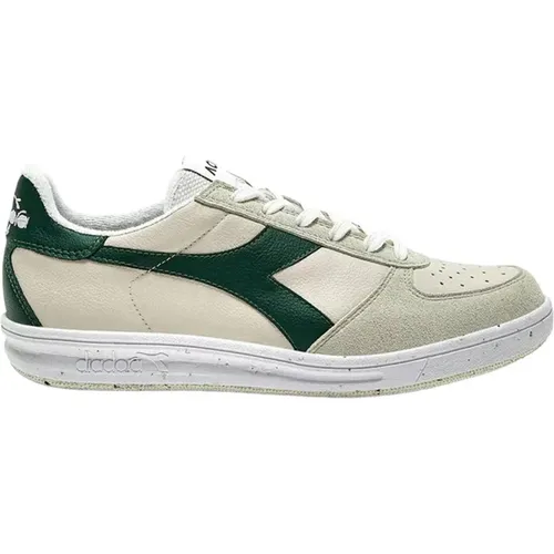 Sneakers, male, , Size: 7 US Green Leather Sneakers Lace-up Style - Diadora - Modalova