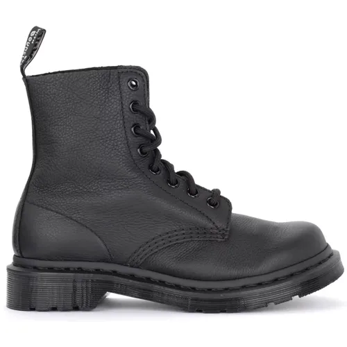 Schwarzer Gehämmerter Leder Pascal Mono Stiefel , Damen, Größe: 36 EU - Dr. Martens - Modalova