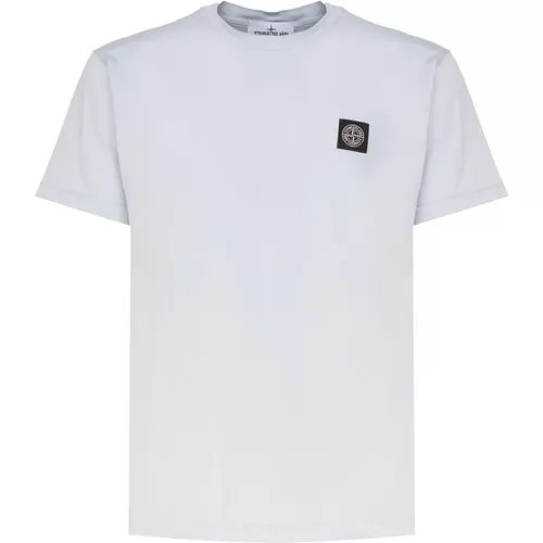Cotton T-shirt with Logo Patch , male, Sizes: L, S, M, XL - Stone Island - Modalova