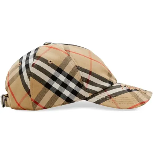 Caps, male, , Size: M Checkered Baseball Cap Cotton - Burberry - Modalova