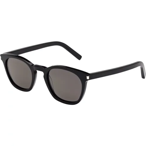 Schwarz/Graue Sonnenbrille SL 28 , unisex, Größe: 49 MM - Saint Laurent - Modalova