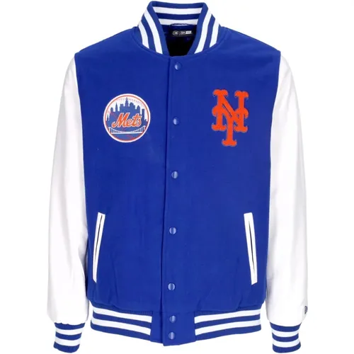 Bomber Jackets, male, , Size: M NY Mets Varsity Jacket Eco Leather - new era - Modalova