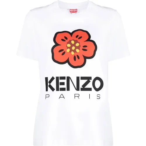 Blumenprint T-Shirt , Damen, Größe: XS - Kenzo - Modalova