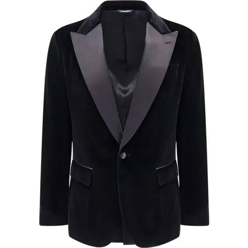 Blazer with Satin Lapel , male, Sizes: 2XL, XL - Dolce & Gabbana - Modalova