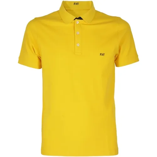 Polo Shirts, male, , Size: S Giallo Polo Shirt - Regular Fit - Fay - Modalova