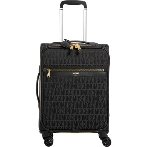 Cabin Bags, male, , Size: ONE SIZE Logo Suitcase - Moschino - Modalova