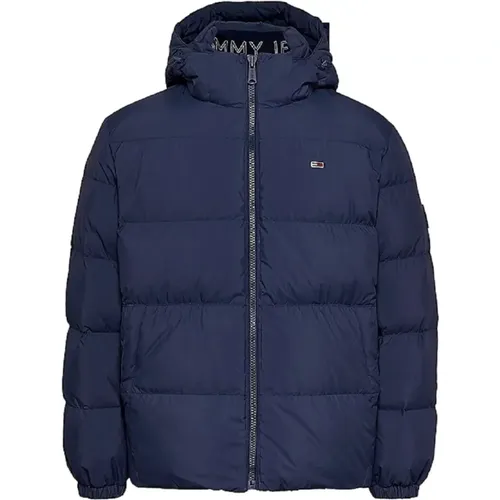 Down Jacket with Removable Hood , male, Sizes: M, XL, 2XL, L, XS - Tommy Jeans - Modalova