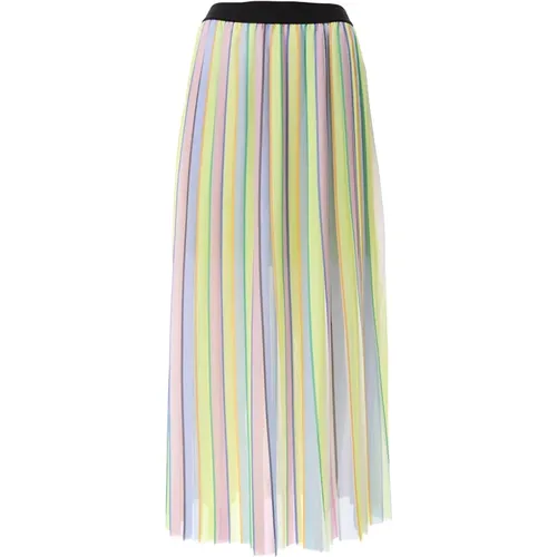 Striped Pleated Skirt , female, Sizes: M, S, XS - Karl Lagerfeld - Modalova