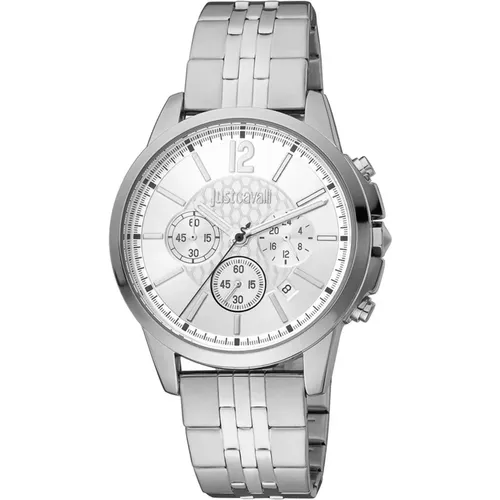 Watches, male, , Size: ONE SIZE Silver Analog Multi-Function Watch - Just Cavalli - Modalova