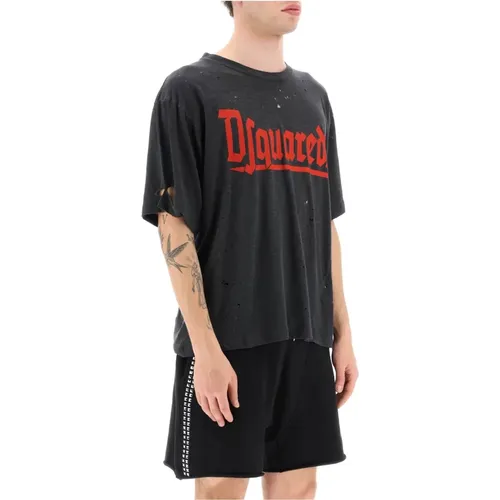 Goth Iron T-Shirt , male, Sizes: L, XS - Dsquared2 - Modalova