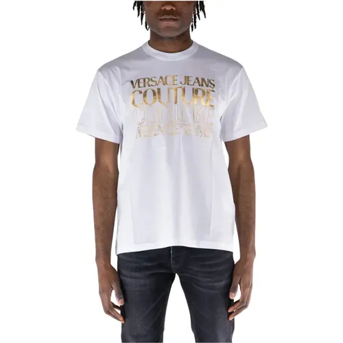 T-Shirt Upside Down Modello , Herren, Größe: L - Versace Jeans Couture - Modalova