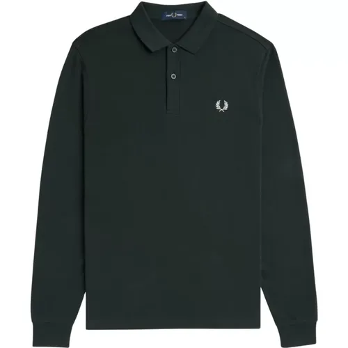 Polo Shirts, male, , Size: M Long Sleeve Tennis Polo Shirt - Fred Perry - Modalova