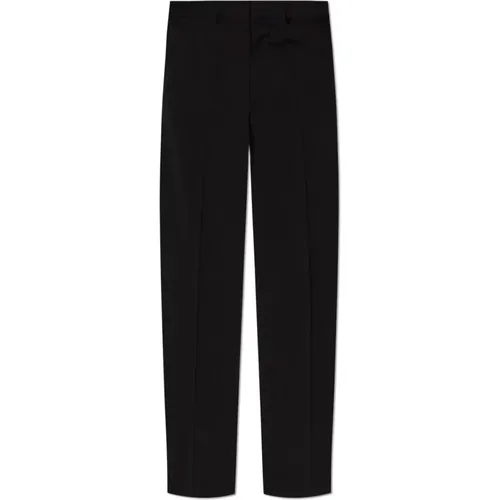 Straight Trousers, male, , Size: M Wool trousers with crease - Moschino - Modalova