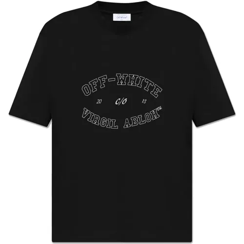 T-Shirt mit Logo , Herren, Größe: M - Off White - Modalova