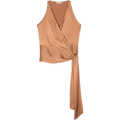 Silk Blend Charmeuse Wrap Dress , female, Sizes: M, 4XL - Antonelli Firenze - Modalova