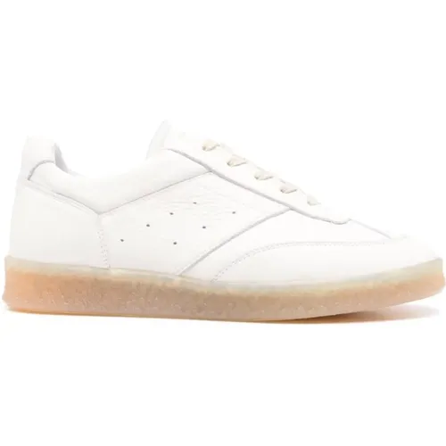 Leather Sneakers Pebbled Texture , male, Sizes: 6 UK, 7 UK, 8 UK, 10 UK - MM6 Maison Margiela - Modalova