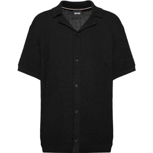 Short Sleeve Shirts, male, , Size: L Regular Fit Polo in Cotton Knit - HUGO - Modalova