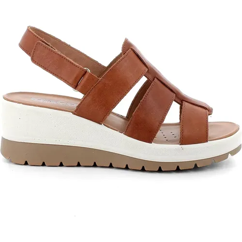 Leather Wedge Sandals , female, Sizes: 3 UK, 4 UK, 6 UK, 5 UK - IGI&Co - Modalova