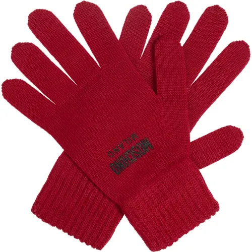 Gloves, unisex, , Size: L Gloves with logo - Moschino - Modalova