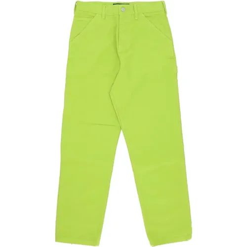 Straight Trousers, male, , Size: W28 Cotton Carpenter Pant Lime - Iuter - Modalova