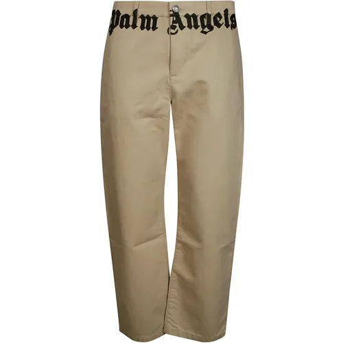 Chinos, male, , Size: M Classic Logo Pants - Palm Angels - Modalova