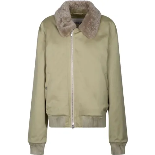 Faux Fur & Shearling Jackets, female, , Size: M Hunter Cotton Bomber Jacket - Burberry - Modalova