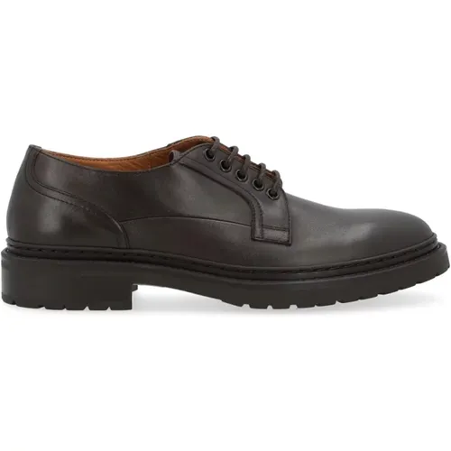 Brown Leather Derby Shoes Rubber Sole , male, Sizes: 9 UK, 6 UK, 7 UK, 10 2/3 UK - Dondup - Modalova