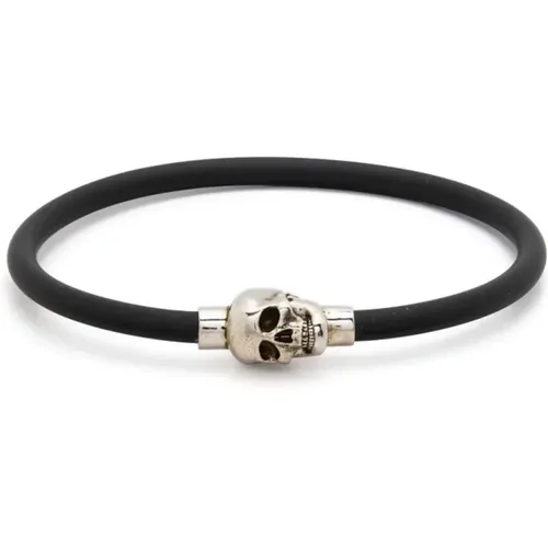 Bracelets, male, , Size: M Rubber Skull Charm Bracelet - alexander mcqueen - Modalova